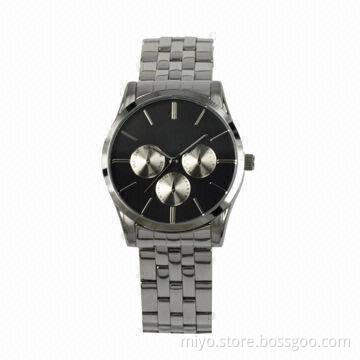 Unisex Fashion Style 3-eye Watch, Metal Material, Logo and Colors Can be Customized by Customer